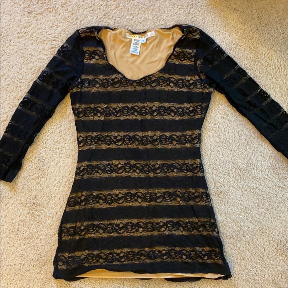 Lace champagne top